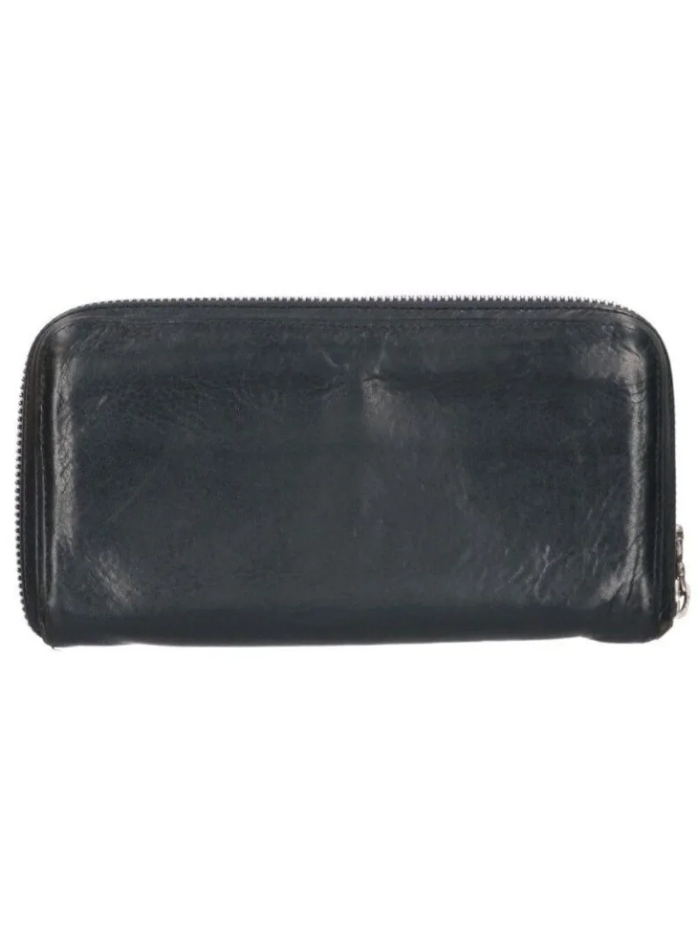 Chrome Hearts Rec Zip Plane Round Zip Leather Wallet
